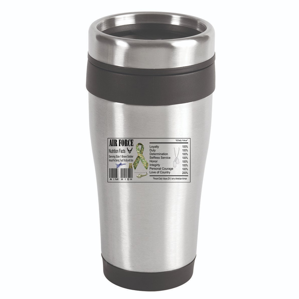 Airforce Nutrition Facts Serving Size 1 Brave Soldier 16oz Travel Tumbler