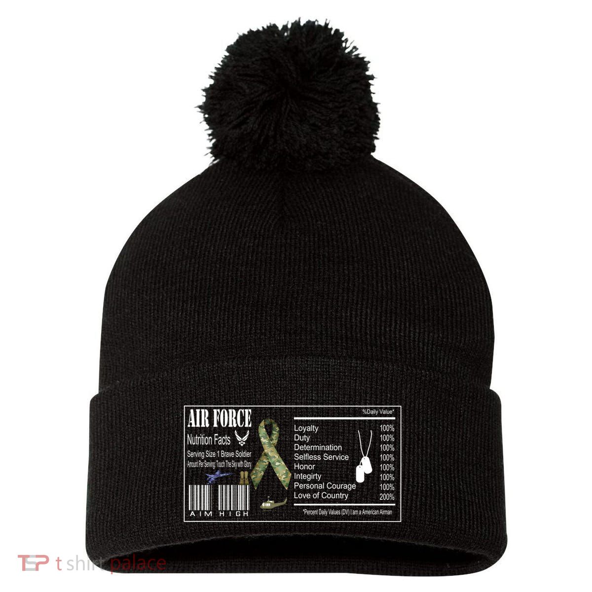 Airforce Nutrition Facts Serving Size 1 Brave Soldier Pom Pom 12in Knit Beanie