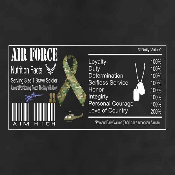 Airforce Nutrition Facts Serving Size 1 Brave Soldier Trucker Hat