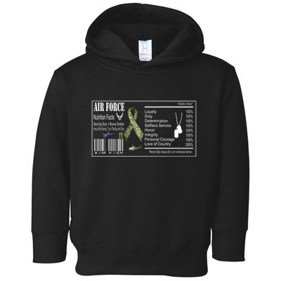 Airforce Nutrition Facts Serving Size 1 Brave Soldier Toddler Hoodie