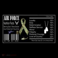 Airforce Nutrition Facts Serving Size 1 Brave Soldier Womens T-Shirt