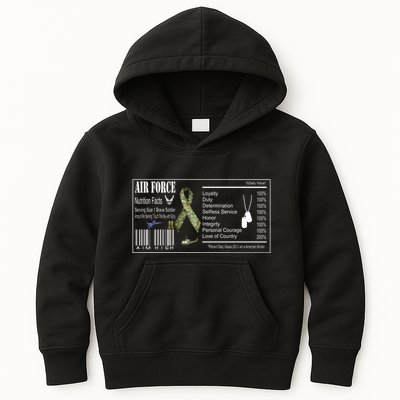 Airforce Nutrition Facts Serving Size 1 Brave Soldier Kids Hoodie