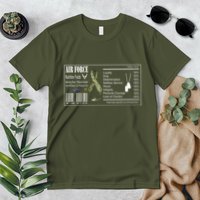 Airforce Nutrition Facts Serving Size 1 Brave Soldier Premium T-Shirt