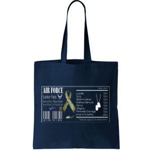 Airforce Nutrition Facts Serving Size 1 Brave Soldier Tote Bag