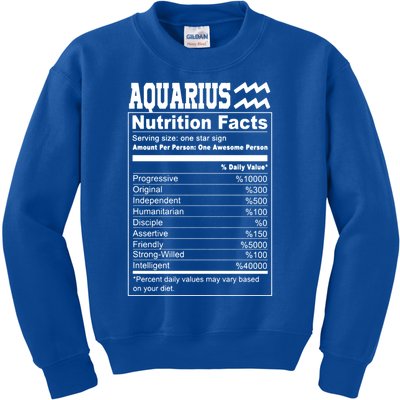 Aquarius Nutrition Facts Great Gift Kids Sweatshirt