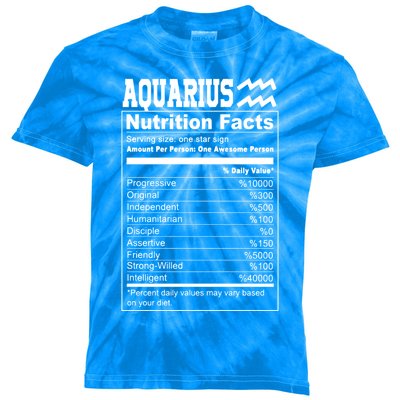 Aquarius Nutrition Facts Great Gift Kids Tie-Dye T-Shirt