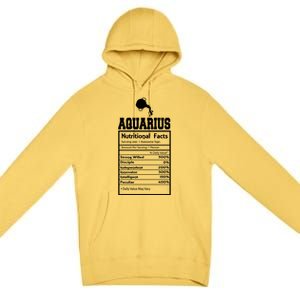 Aquarius Nutritional Facts Horoscope Zodiac Astrology Sign Funny Gift Premium Pullover Hoodie