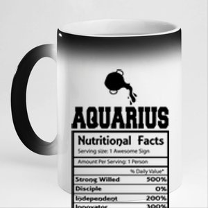 Aquarius Nutritional Facts Horoscope Zodiac Astrology Sign Funny Gift 11oz Black Color Changing Mug