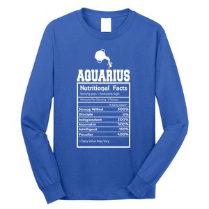 Aquarius Nutritional Facts Horoscope Zodiac Astrology Sign Funny Gift Long Sleeve Shirt