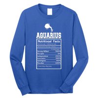 Aquarius Nutritional Facts Horoscope Zodiac Astrology Sign Funny Gift Long Sleeve Shirt