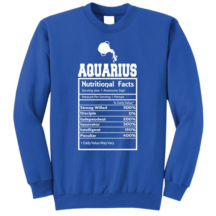 Aquarius Nutritional Facts Horoscope Zodiac Astrology Sign Funny Gift Sweatshirt