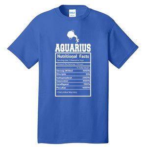 Aquarius Nutritional Facts Horoscope Zodiac Astrology Sign Funny Gift Tall T-Shirt