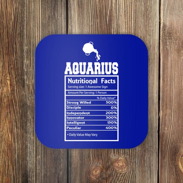 Aquarius Nutritional Facts Horoscope Zodiac Astrology Sign Funny Gift Coaster