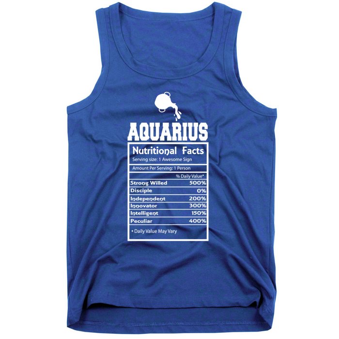 Aquarius Nutritional Facts Horoscope Zodiac Astrology Sign Funny Gift Tank Top