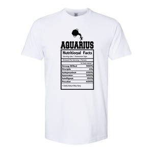 Aquarius Nutritional Facts Horoscope Zodiac Astrology Sign Funny Gift Softstyle CVC T-Shirt