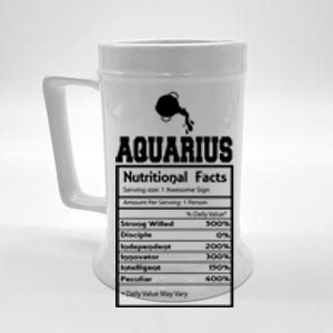 Aquarius Nutritional Facts Horoscope Zodiac Astrology Sign Funny Gift Beer Stein