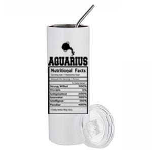 Aquarius Nutritional Facts Horoscope Zodiac Astrology Sign Funny Gift Stainless Steel Tumbler