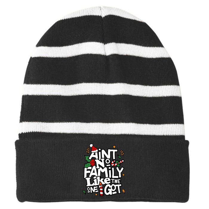 AinT No Family Like The One I Got Matching Family Christmas Striped Beanie with Solid Band