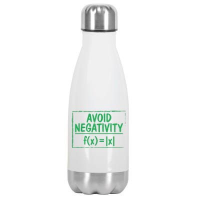 Avoid Negativity Funny Math Problem Engineer Stainless Steel Insulated Water Bottle