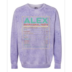 Alex Nutrition Facts Funny Personalized Name Colorblast Crewneck Sweatshirt