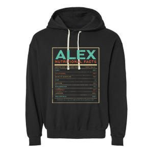 Alex Nutrition Facts Funny Personalized Name Garment-Dyed Fleece Hoodie