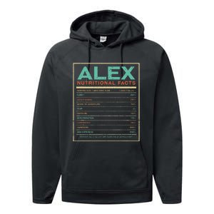 Alex Nutrition Facts Funny Personalized Name Performance Fleece Hoodie