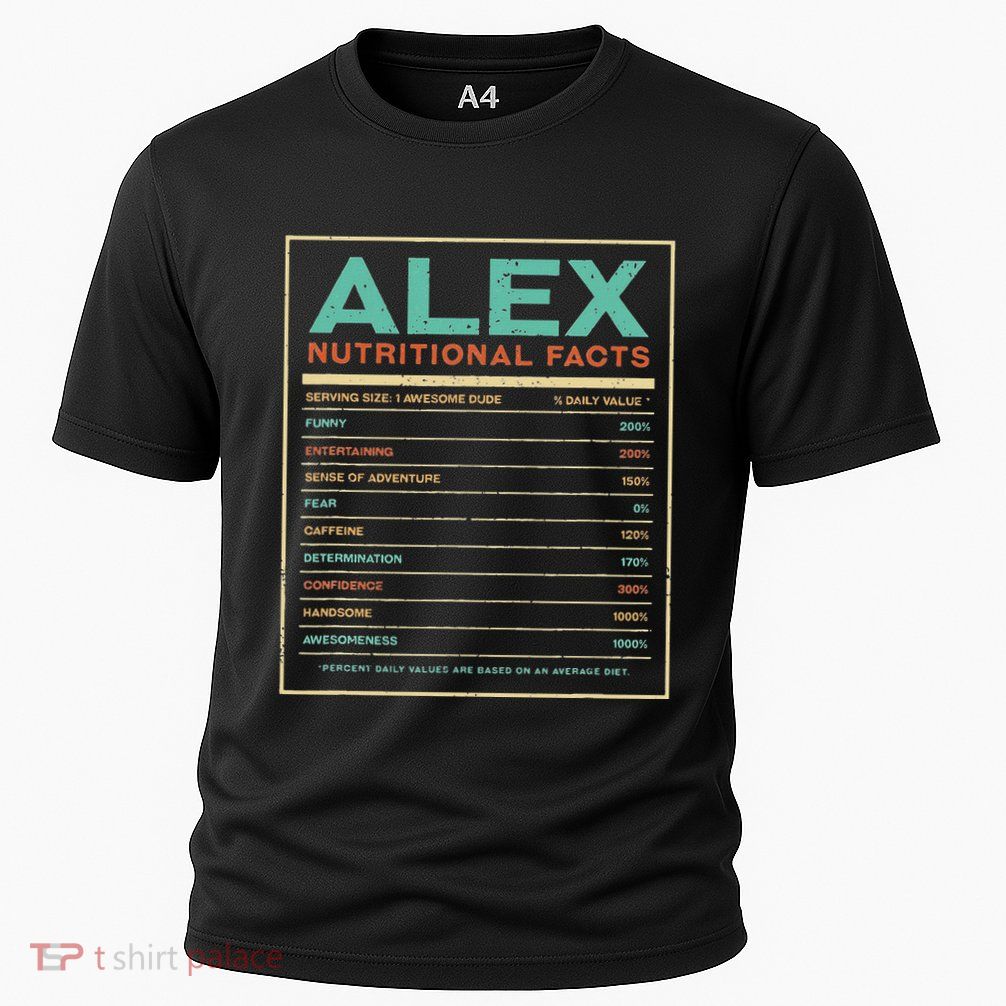 Alex Nutrition Facts Funny Personalized Name Cooling Performance Crew T-Shirt