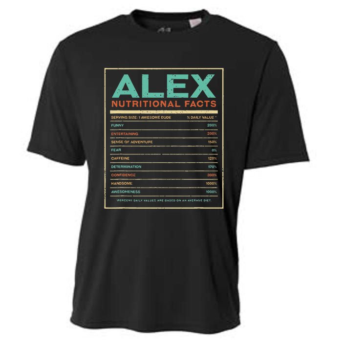 Alex Nutrition Facts Funny Personalized Name Cooling Performance Crew T-Shirt