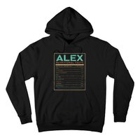 Alex Nutrition Facts Funny Personalized Name Hoodie