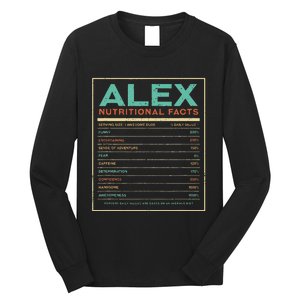 Alex Nutrition Facts Funny Personalized Name Long Sleeve Shirt