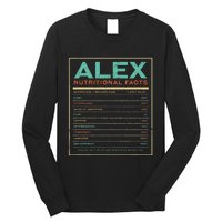 Alex Nutrition Facts Funny Personalized Name Long Sleeve Shirt