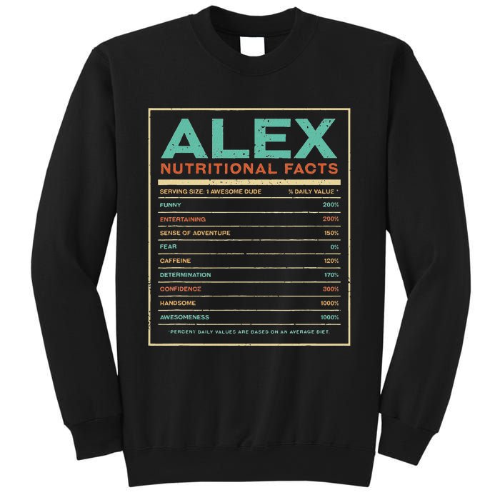 Alex Nutrition Facts Funny Personalized Name Sweatshirt