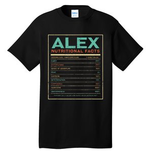 Alex Nutrition Facts Funny Personalized Name Tall T-Shirt