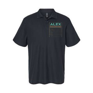 Alex Nutrition Facts Funny Personalized Name Softstyle Adult Sport Polo