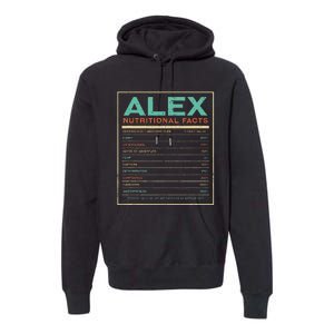 Alex Nutrition Facts Funny Personalized Name Premium Hoodie