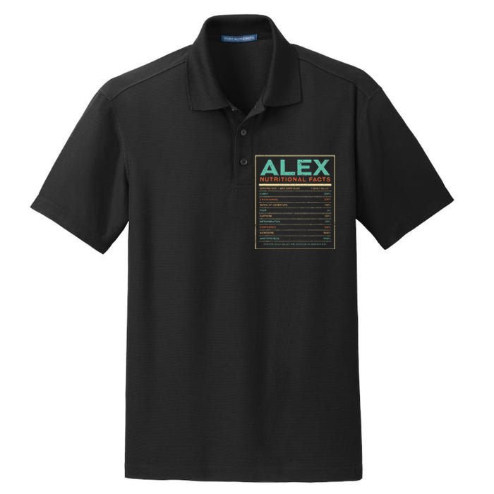 Alex Nutrition Facts Funny Personalized Name Dry Zone Grid Polo