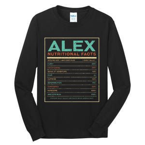 Alex Nutrition Facts Funny Personalized Name Tall Long Sleeve T-Shirt