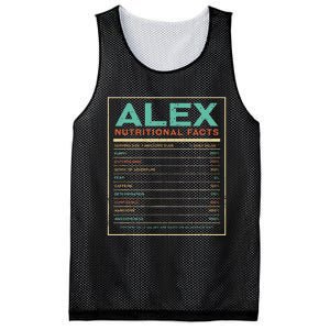 Alex Nutrition Facts Funny Personalized Name Mesh Reversible Basketball Jersey Tank