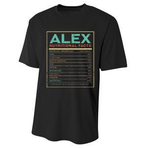 Alex Nutrition Facts Funny Personalized Name Performance Sprint T-Shirt