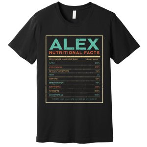 Alex Nutrition Facts Funny Personalized Name Premium T-Shirt