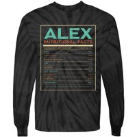 Alex Nutrition Facts Funny Personalized Name Tie-Dye Long Sleeve Shirt