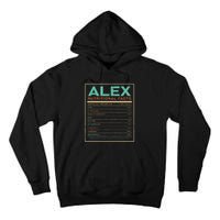 Alex Nutrition Facts Funny Personalized Name Tall Hoodie