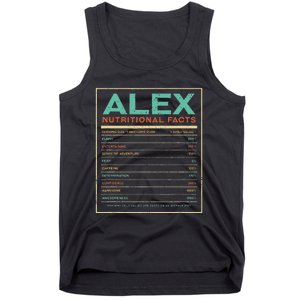 Alex Nutrition Facts Funny Personalized Name Tank Top