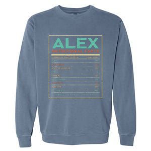 Alex Nutrition Facts Funny Personalized Name Garment-Dyed Sweatshirt