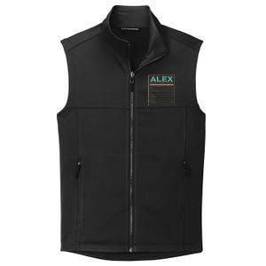 Alex Nutrition Facts Funny Personalized Name Collective Smooth Fleece Vest