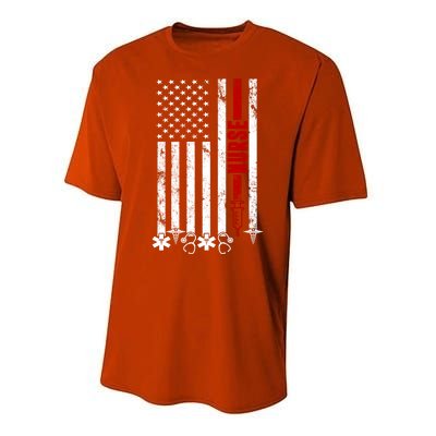 American Nurse Flag RN Nurse Performance Sprint T-Shirt