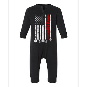 American Nurse Flag RN Nurse Infant Fleece One Piece