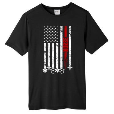 American Nurse Flag RN Nurse Tall Fusion ChromaSoft Performance T-Shirt