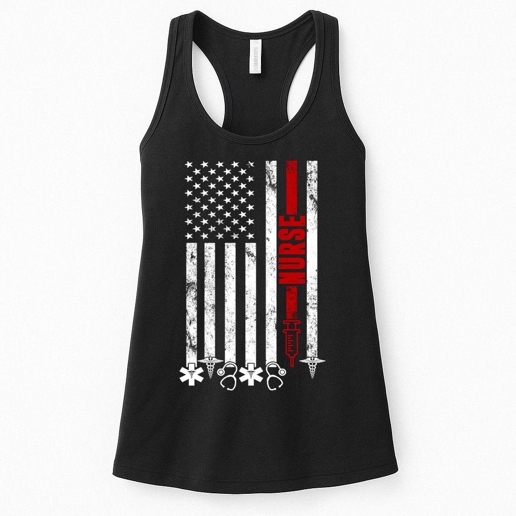 American Nurse Flag RN Nurse Womens Tank Top