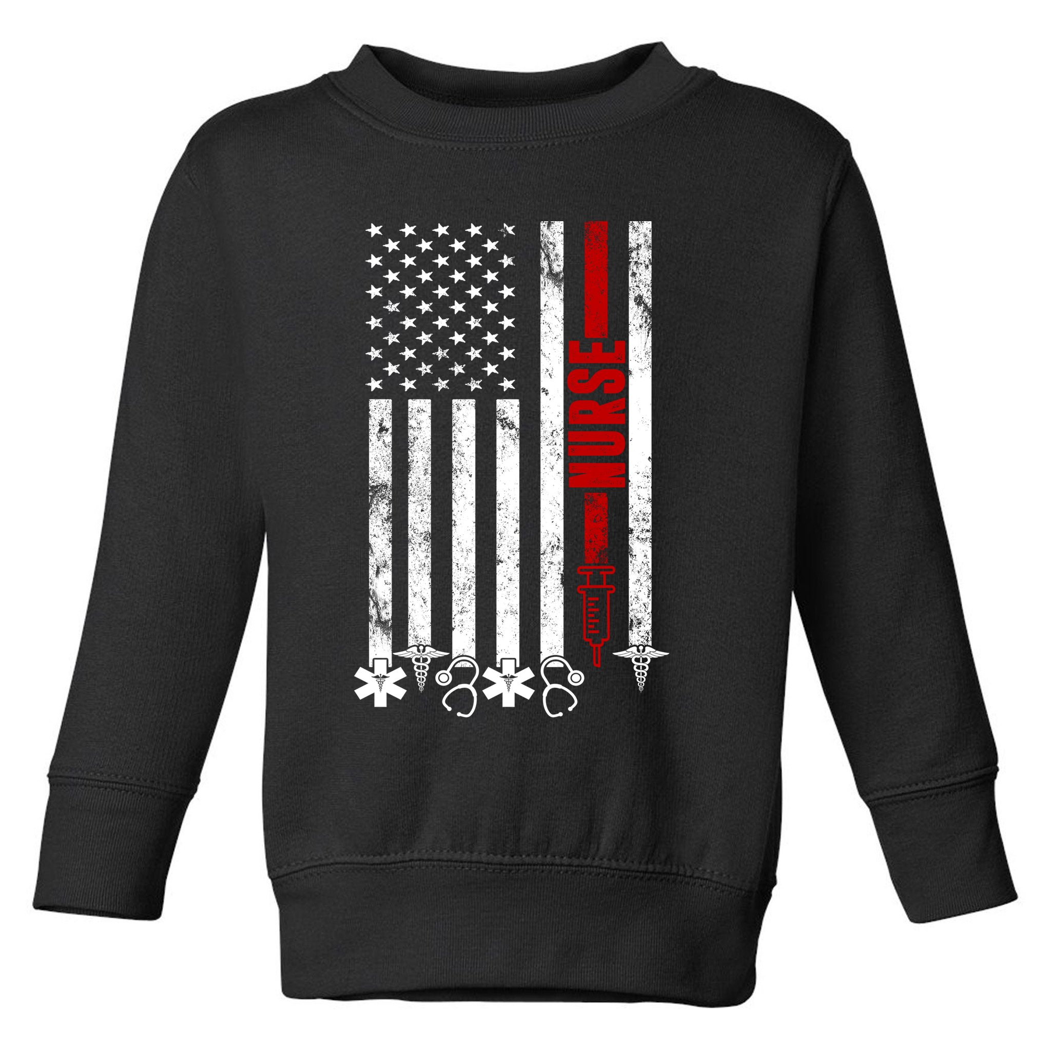American Nurse Flag RN Nurse Toddler Sweatshirt